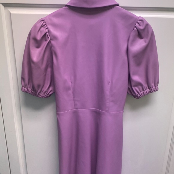 🆕 Zara Women’s Small Lilac Faux Leather Mini Dress - Picture 2 of 2